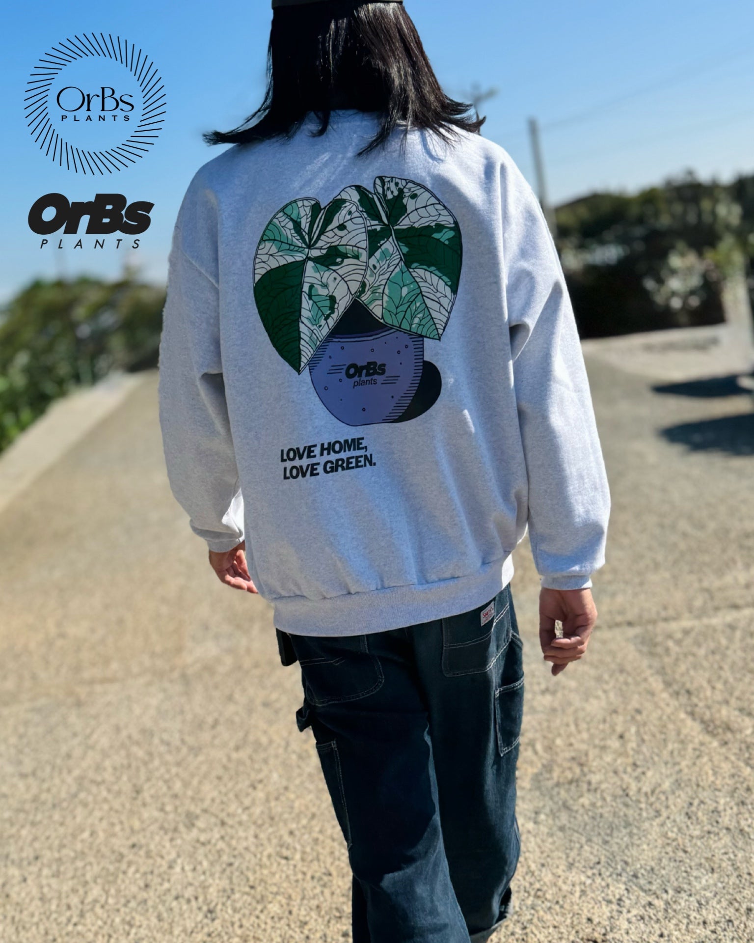 受注生産品] 'Melo albo' LOVE GREEN Tough Sweat -Ash Gray – OrBs Plants